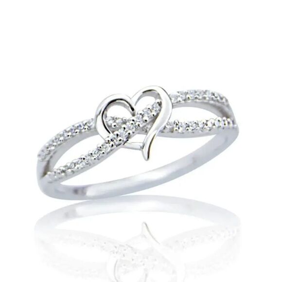 New - Infinity Heart Rhinestones Promise Ring - Size 9 - Picture 2 of 10